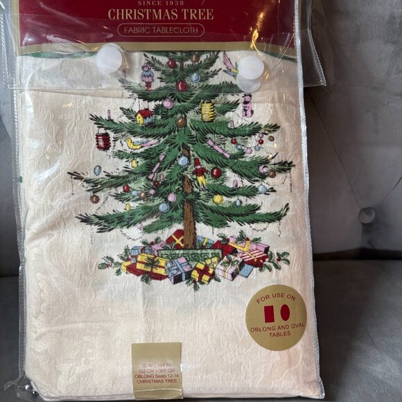 Spode Holiday Christmas Tree Tablecloth 60" x 144" NEW WITH TAG - Picture 6 of 6